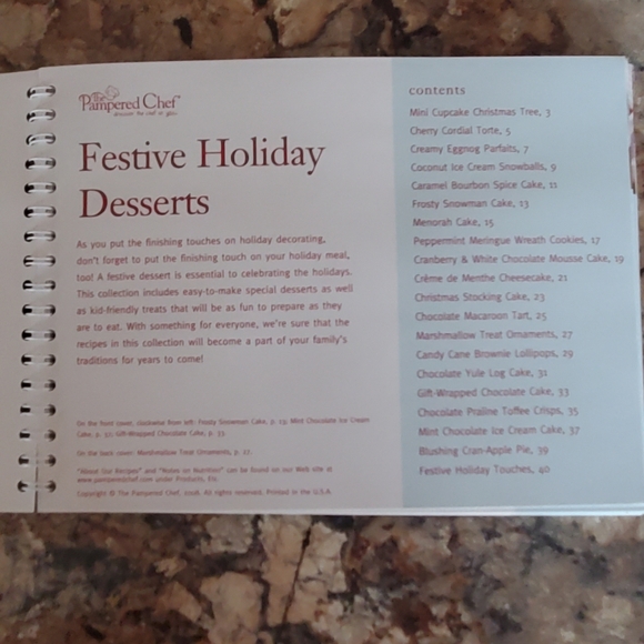 The Pampered Chef Festive Holiday Desserts Cookbook - Picture 2 of 3